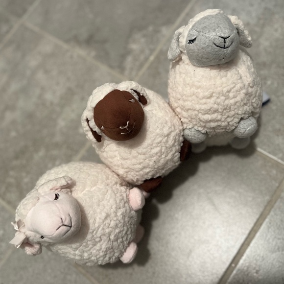 BATH BODY WORKS 8” Plush Softest Lamb Sheep Lambie Cream Gray Brown Pink Face - Picture 2 of 8